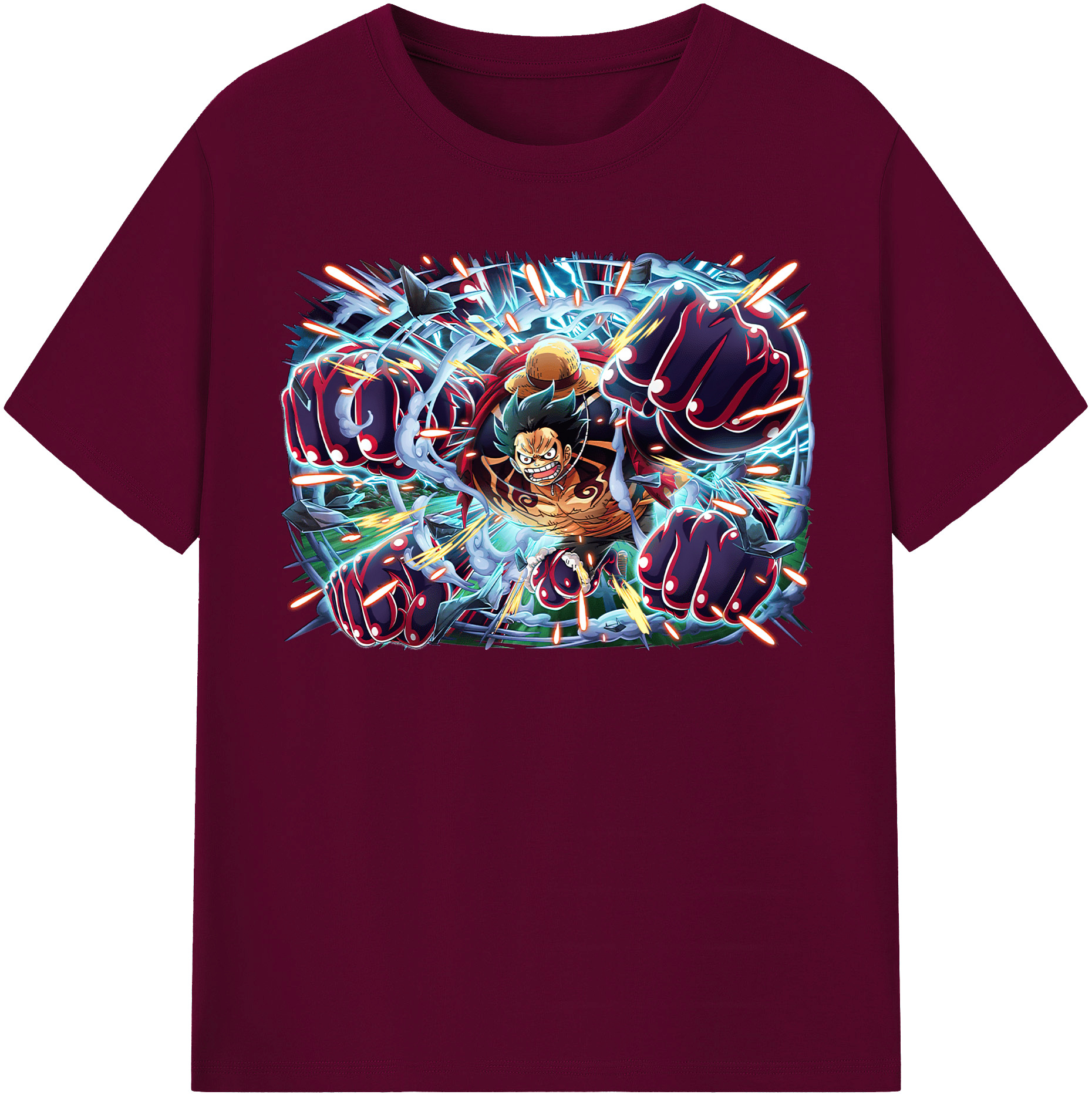 ワンピース モンキー・D・ルフィ ONE PIECE Monkey D. Luffy レディースカジュアルプリントTシャツ（綿100％）